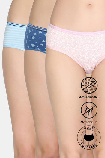 Buy Zivame Low Rise Full Coverage Hipster Panty (Pack of 3) - Multicolor